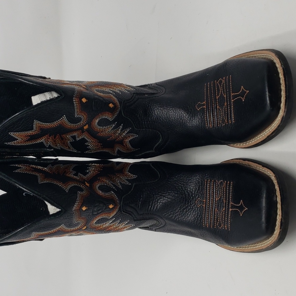 Ariat boys kids tombstone western boots size US 2.5 cowboy leather